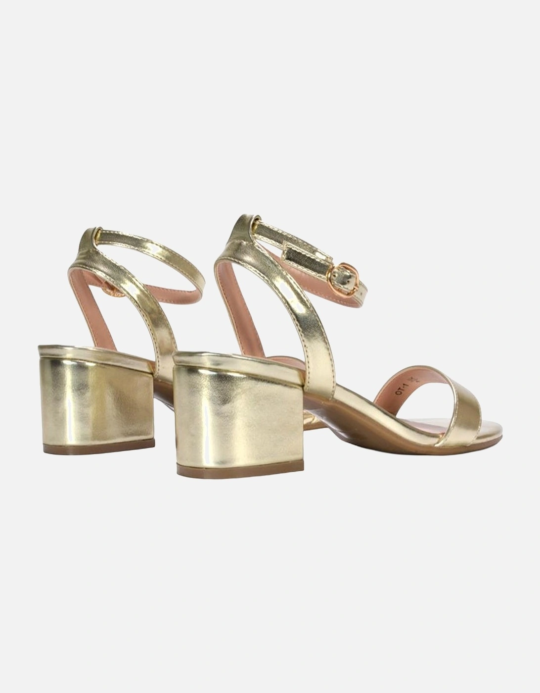 Womens/Ladies Gemma Metallic Strappy Low Block Heel Sandals