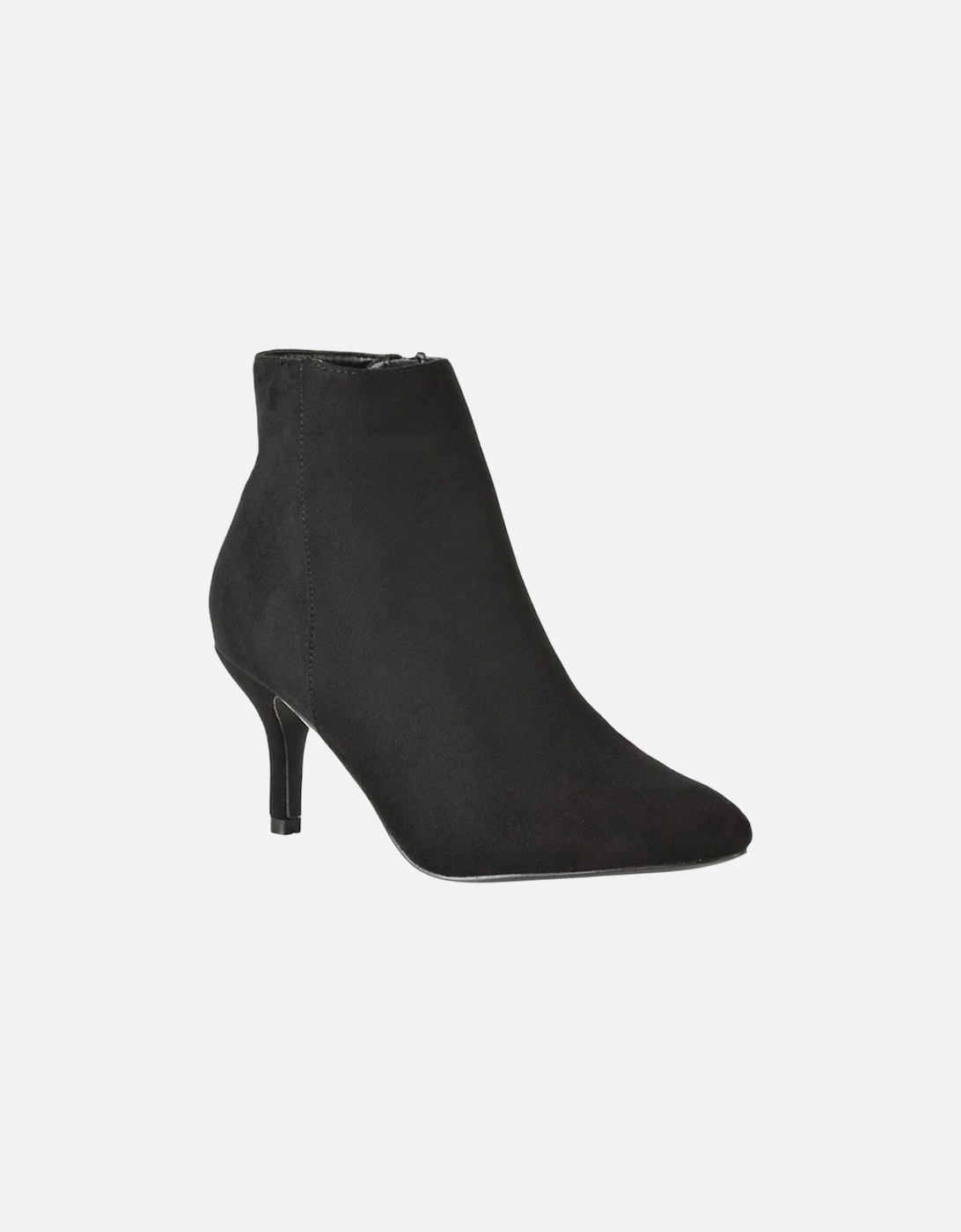 Womens/Ladies Anastsia Side Zip Mid Kitten Heel Ankle Boots