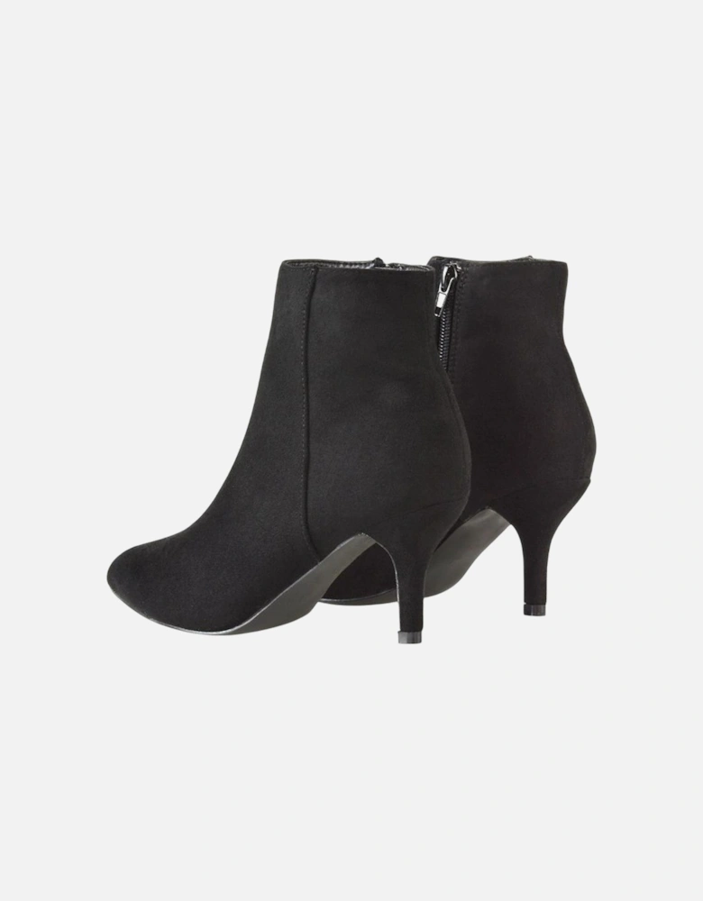 Womens/Ladies Anastsia Side Zip Mid Kitten Heel Ankle Boots