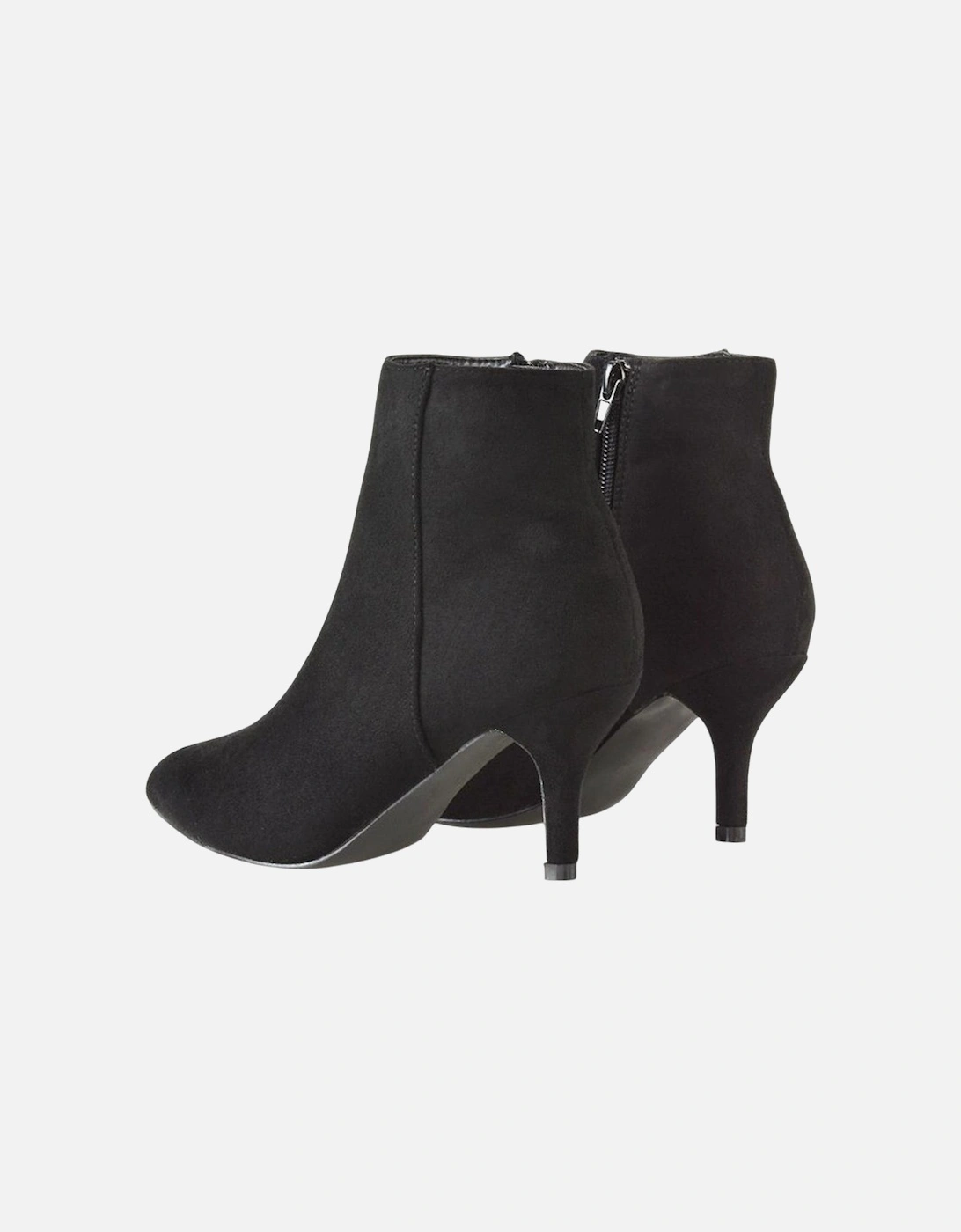 Womens/Ladies Anastsia Side Zip Mid Kitten Heel Ankle Boots