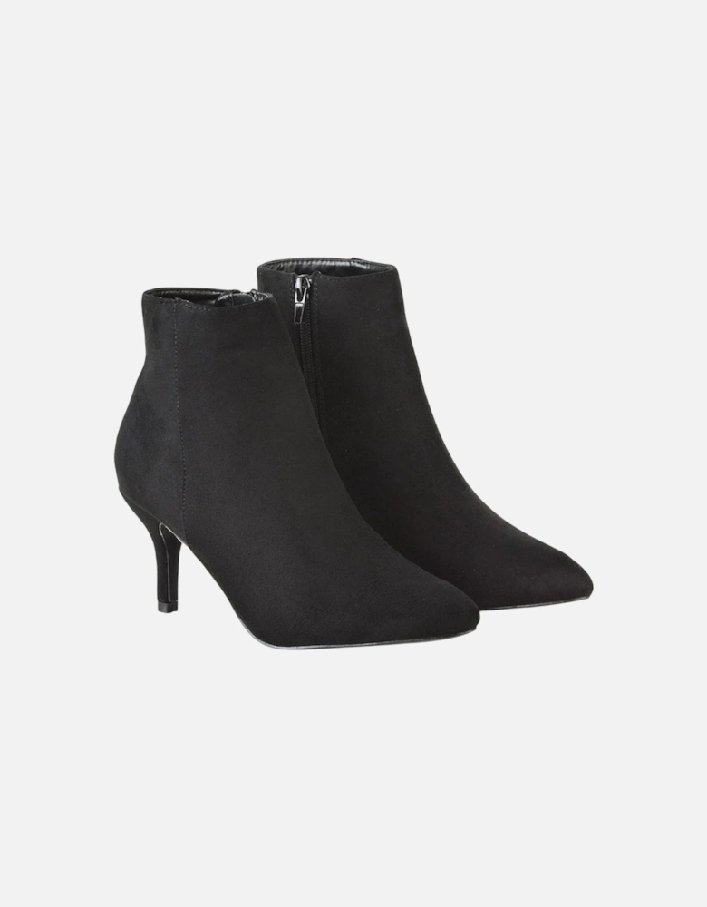 Womens/Ladies Anastsia Side Zip Mid Kitten Heel Ankle Boots