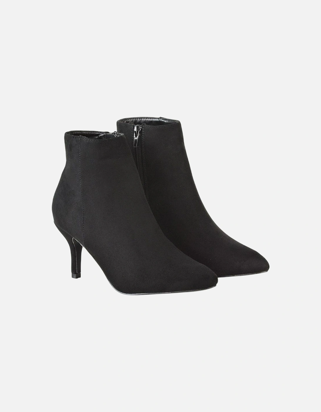 Womens/Ladies Anastsia Side Zip Mid Kitten Heel Ankle Boots, 5 of 4