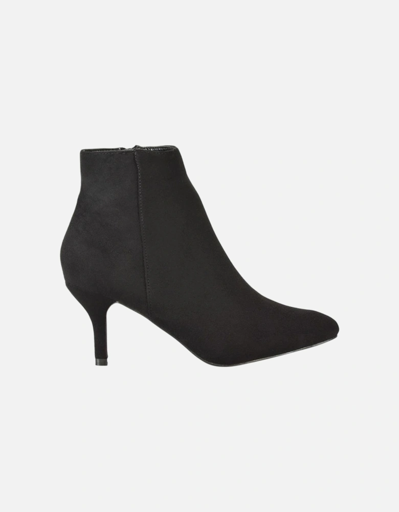 Womens/Ladies Anastsia Side Zip Mid Kitten Heel Ankle Boots