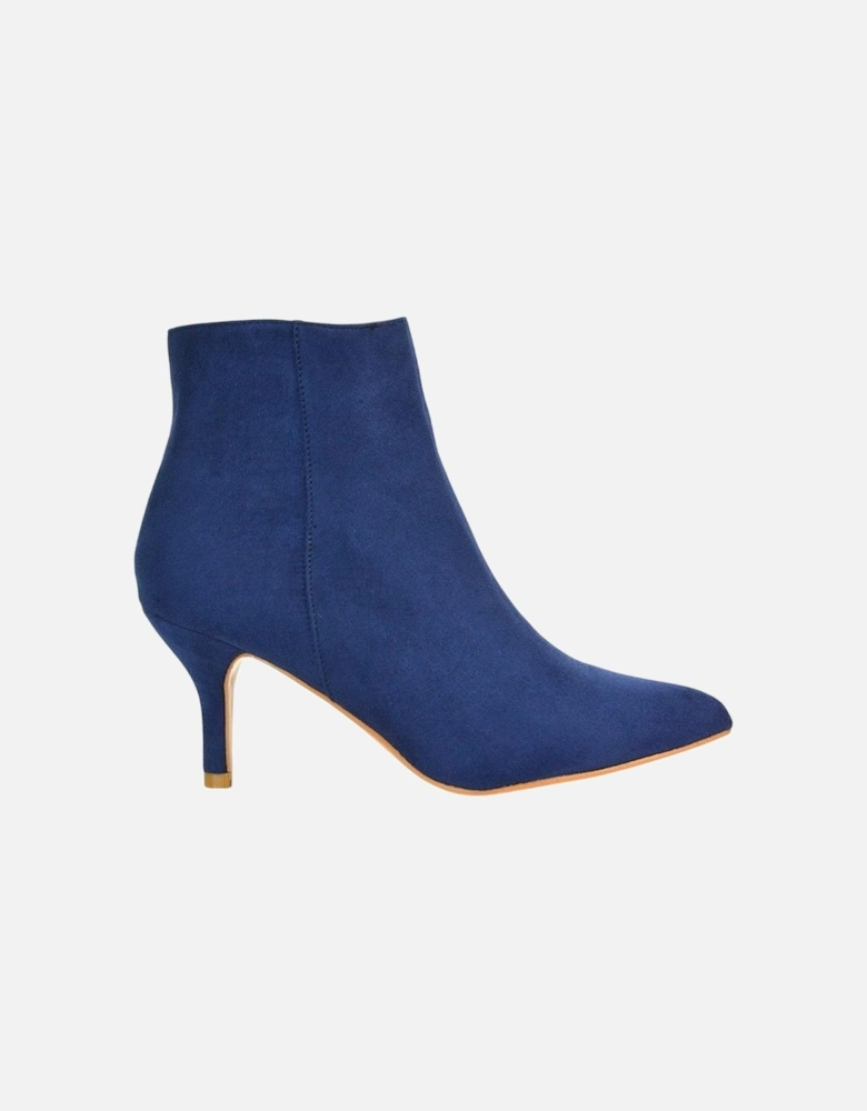 Womens/Ladies Anastsia Side Zip Mid Kitten Heel Ankle Boots