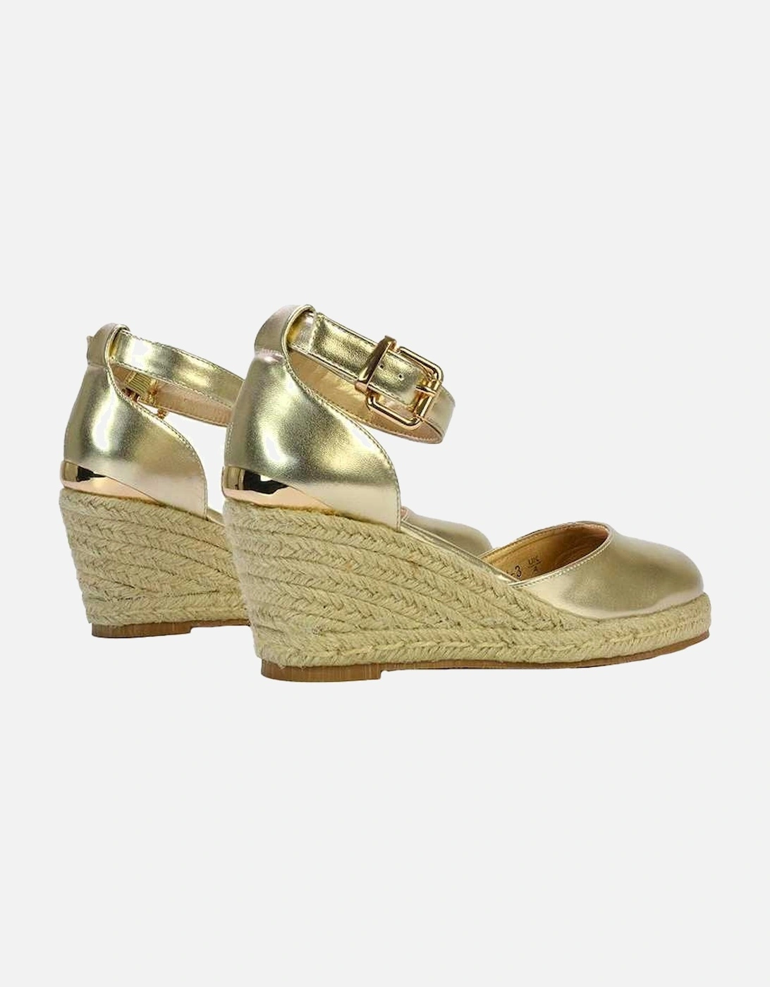 Womens/Ladies Forest Metallic Closed Toe Wedge Espadrilles