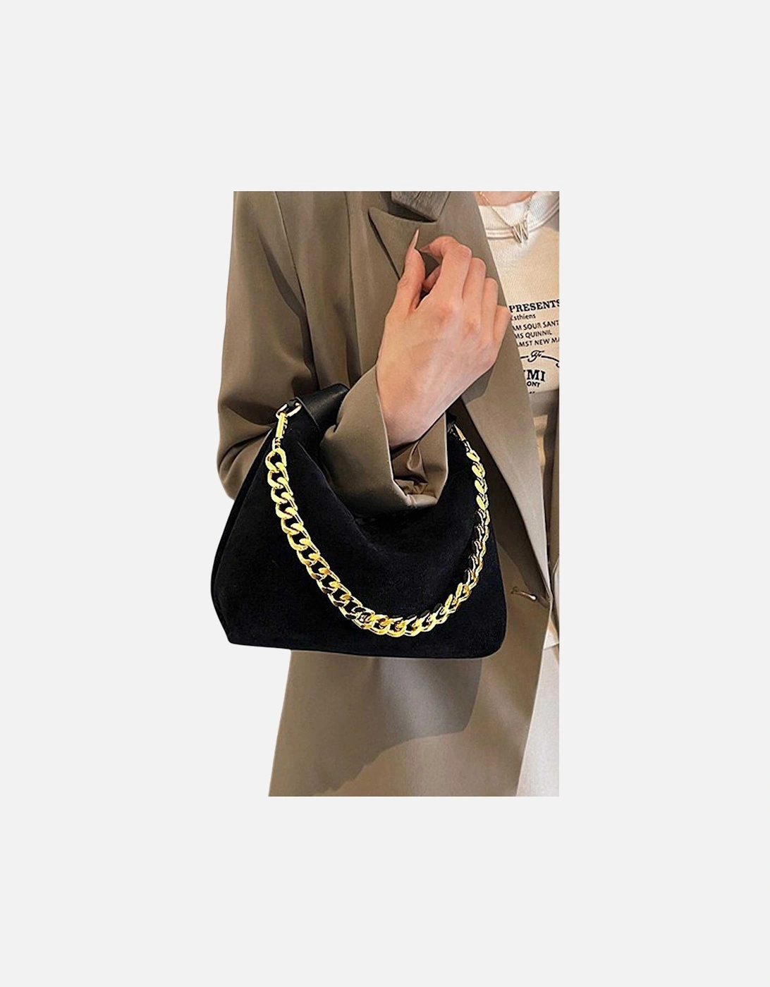 Womens/Ladies Livvy Faux Suede Detachable Chain Handbag