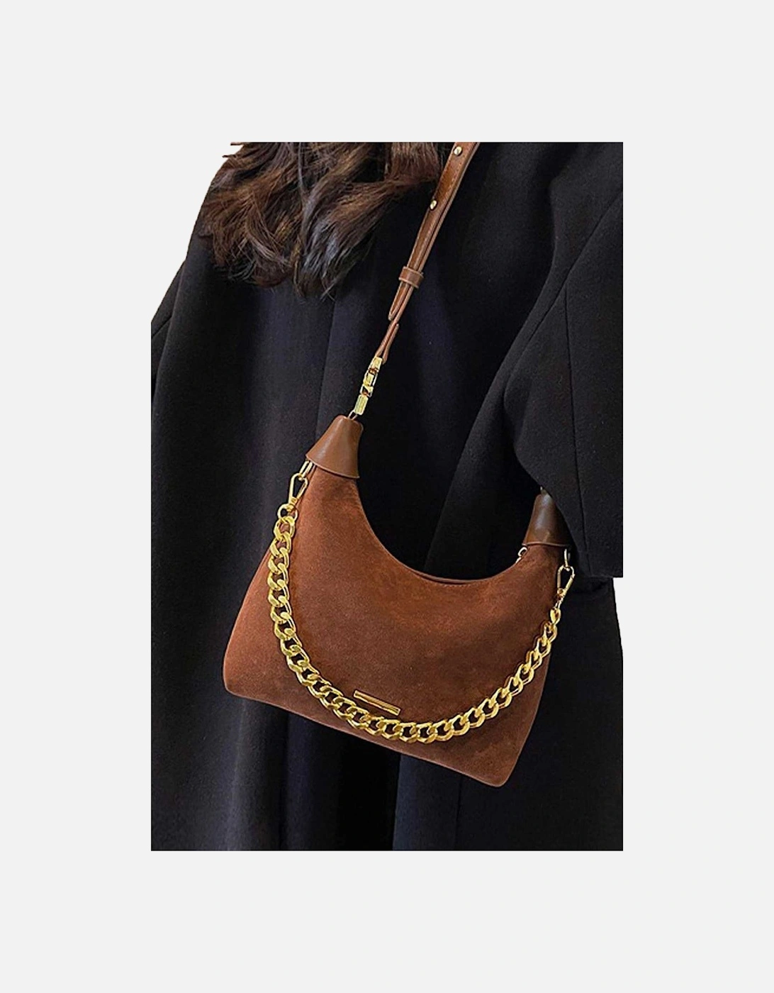 Womens/Ladies Livvy Faux Suede Detachable Chain Handbag