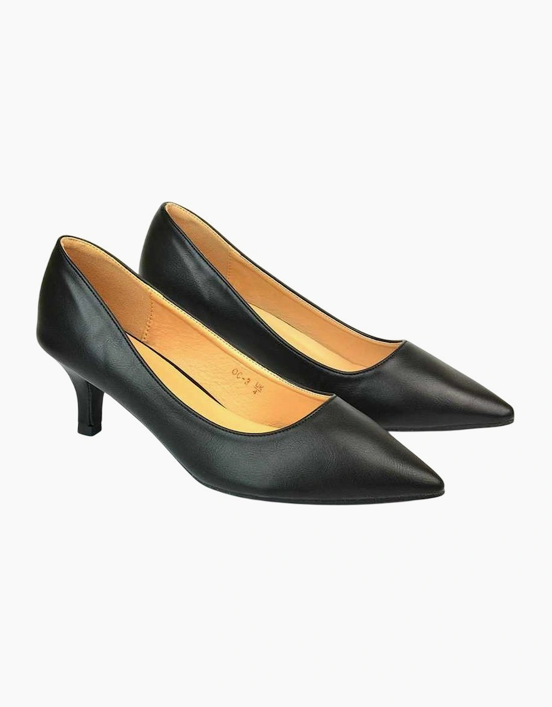 Women's XY London Womens/Ladies Cali Low Kitten Heel Court Shoes - Black - Size: 4