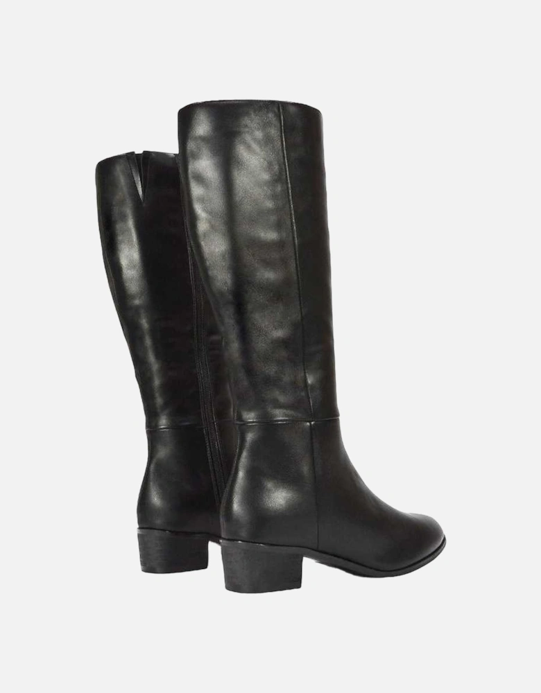 Womens/Ladies Anne Low Block Heel Knee-High Boots