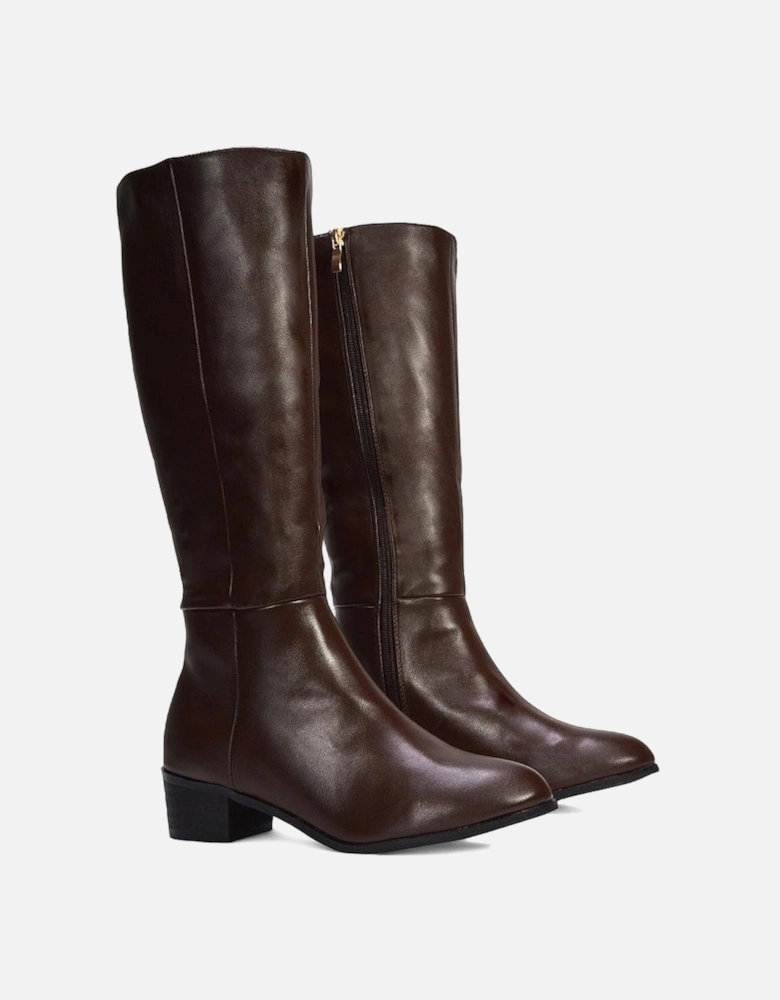 Womens/Ladies Anne Low Block Heel Knee-High Boots