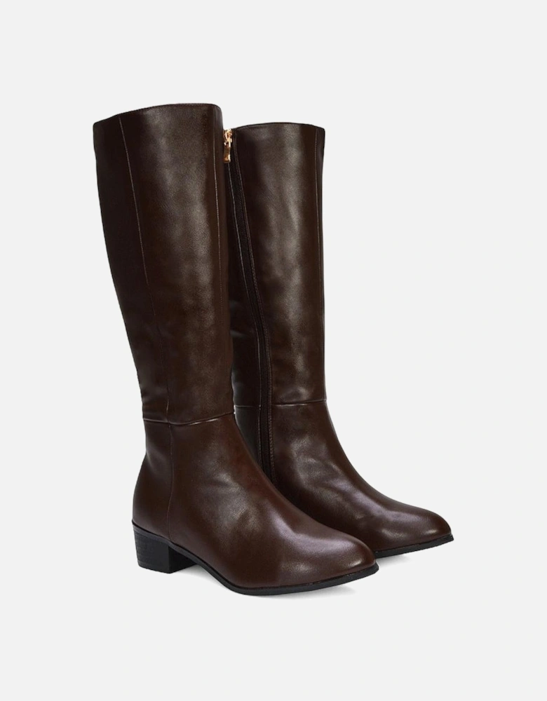 Womens/Ladies Anne Low Block Heel Knee-High Boots