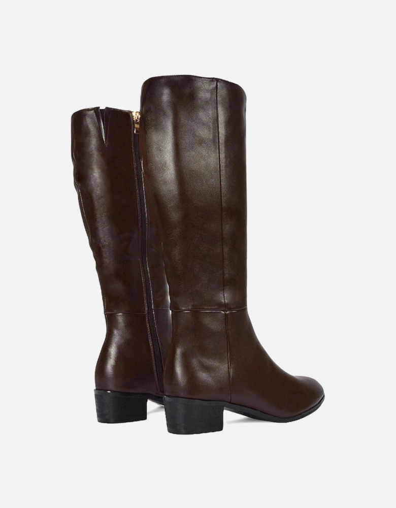 Womens/Ladies Anne Low Block Heel Knee-High Boots