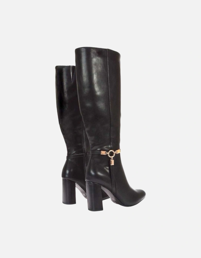Womens/Ladies Ebony Wide Calf Knee-High Boots