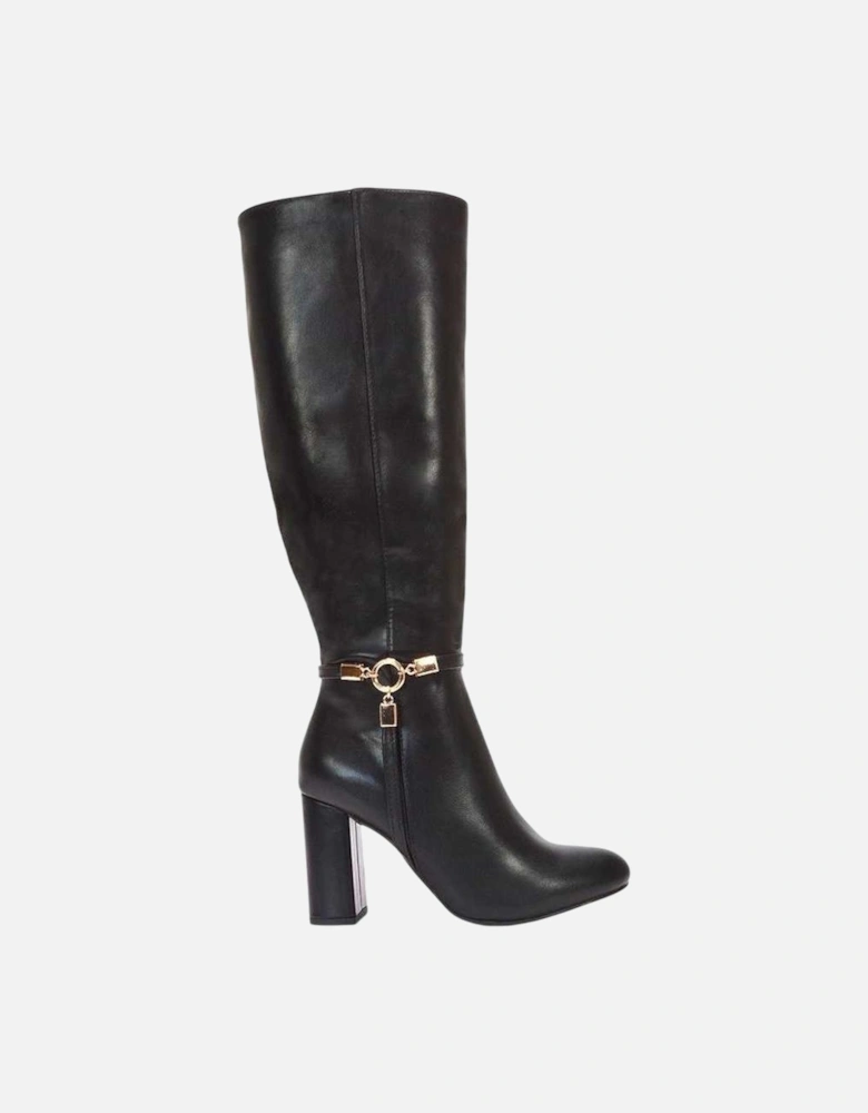 Womens/Ladies Ebony Wide Calf Knee-High Boots
