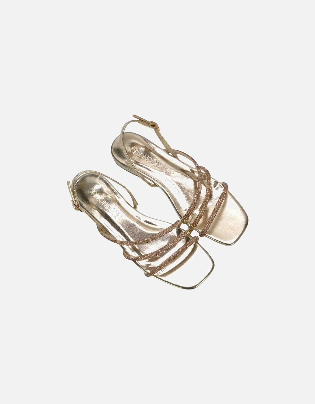 Womens/Ladies Abigale Diamante Metallic Sling Back Sandals