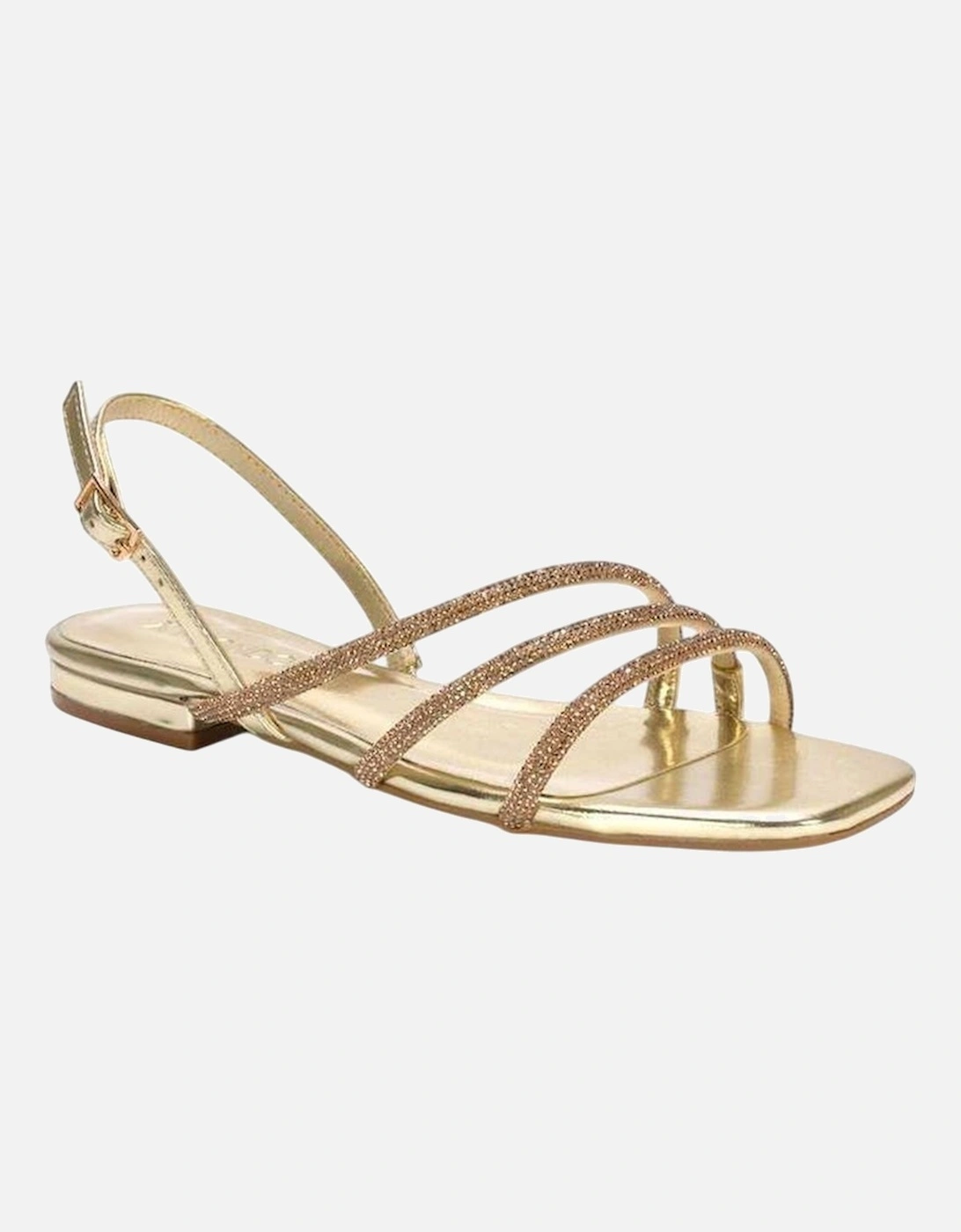 Womens/Ladies Abigale Diamante Metallic Sling Back Sandals