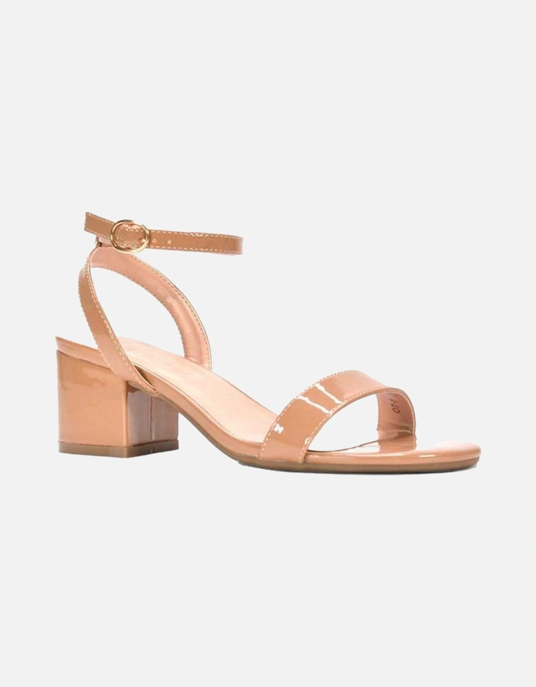 Womens/Ladies Gemma Patent Strappy Low Block Heel Sandals