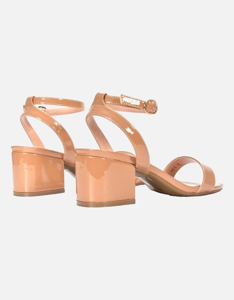 Womens/Ladies Gemma Patent Strappy Low Block Heel Sandals