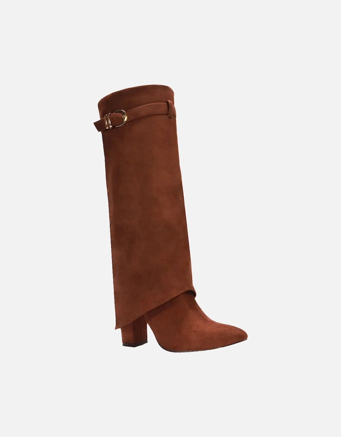 Womens/Ladies Aaliyah Folded Collar Zipped Knee-High Boots