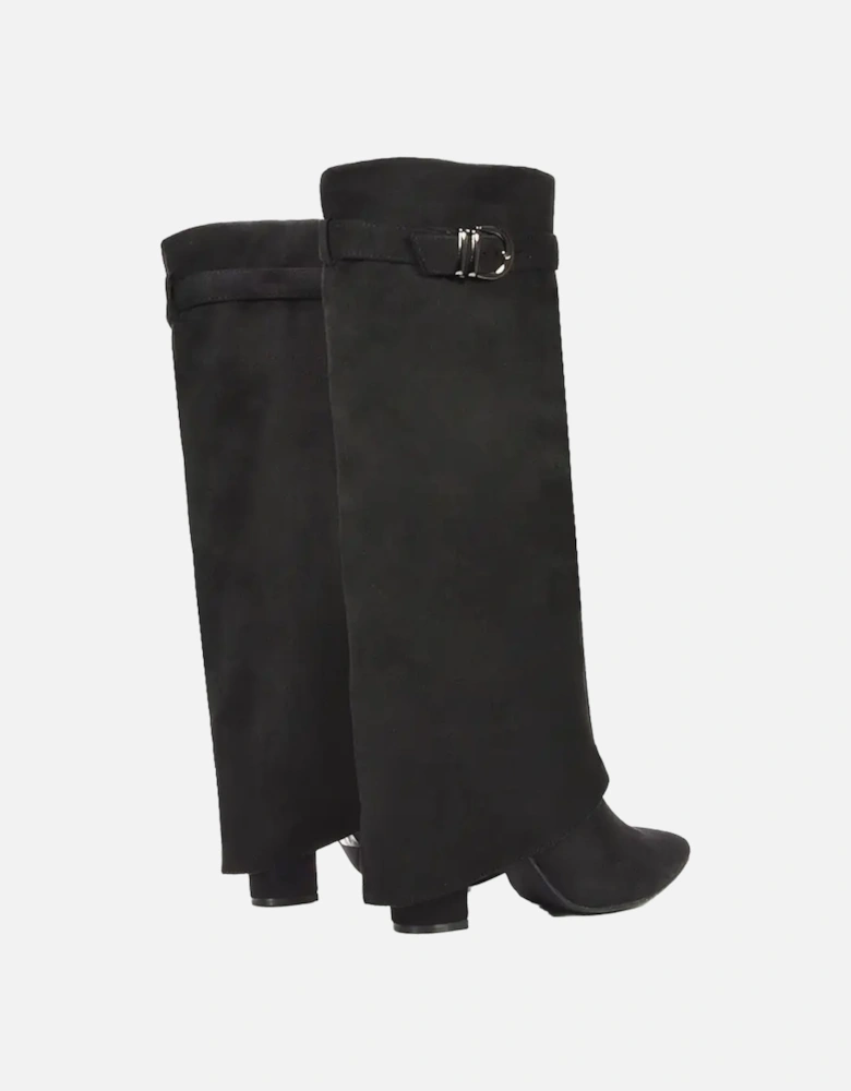 Womens/Ladies Aaliyah Folded Collar Zipped Knee-High Boots