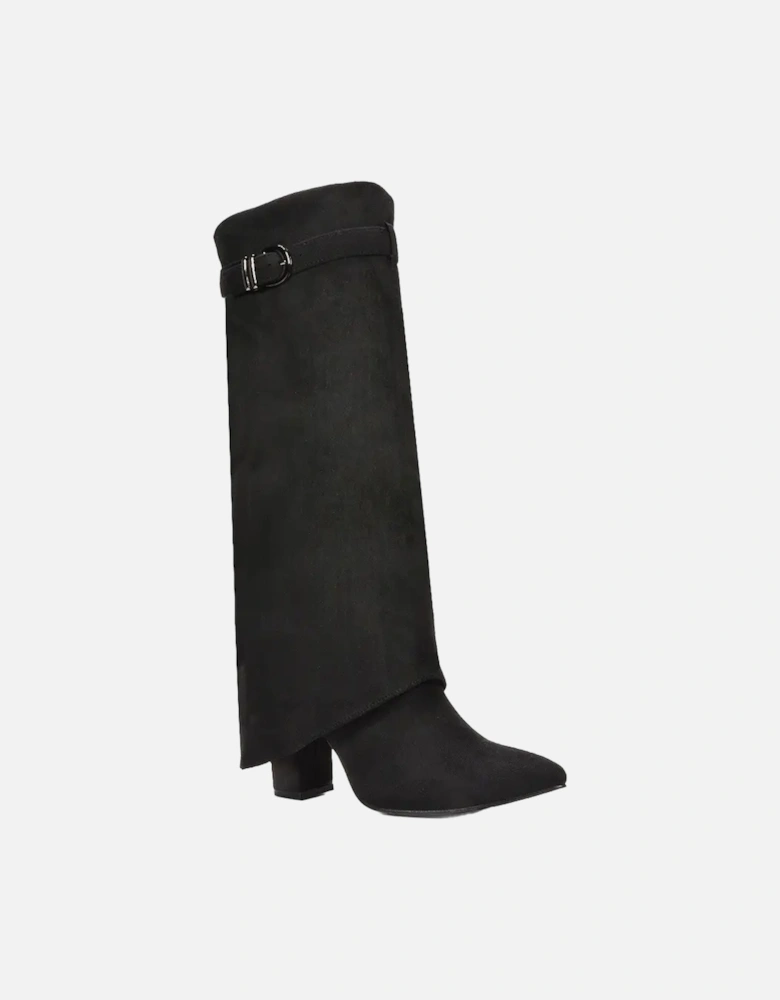 Womens/Ladies Aaliyah Folded Collar Zipped Knee-High Boots
