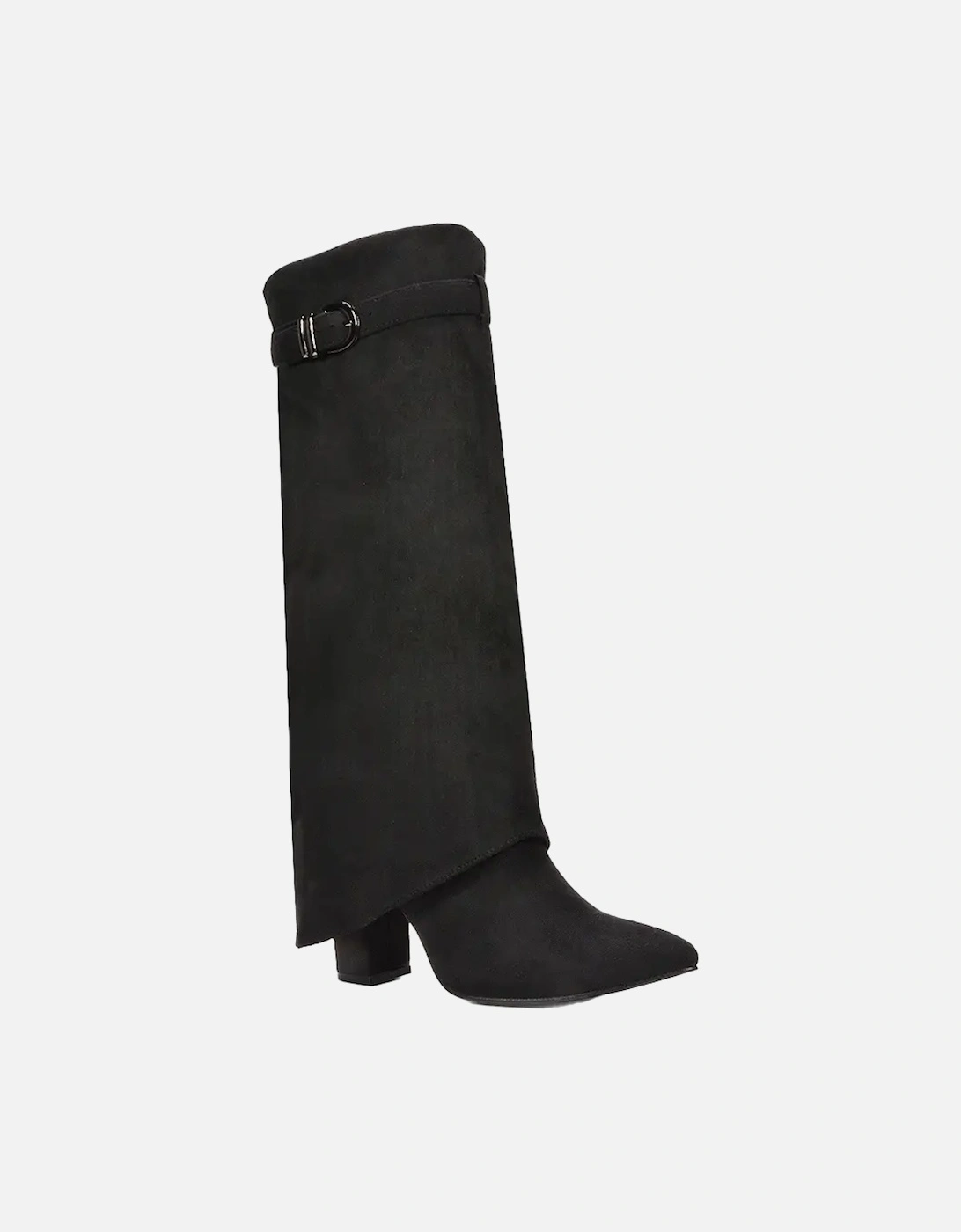 Womens/Ladies Aaliyah Folded Collar Zipped Knee-High Boots