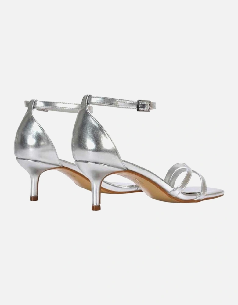 Womens/Ladies Lea Metallic Open Toe Low Kitten Heel Sandals