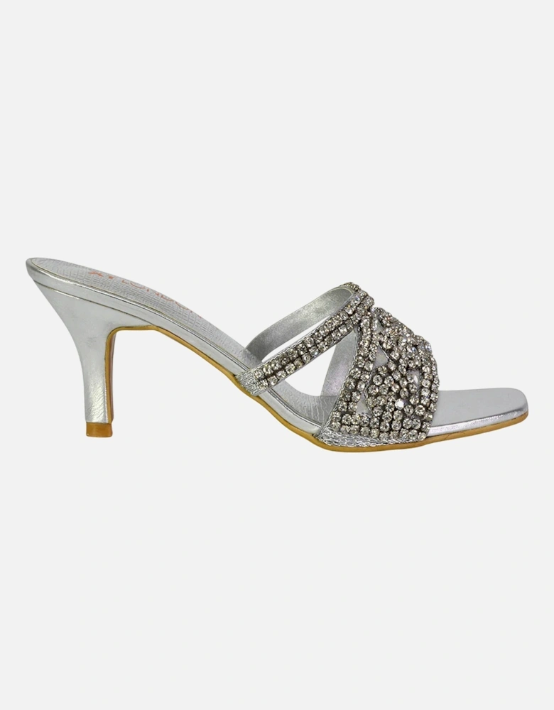 Womens/Ladies Dominica Diamante Mule Sandals