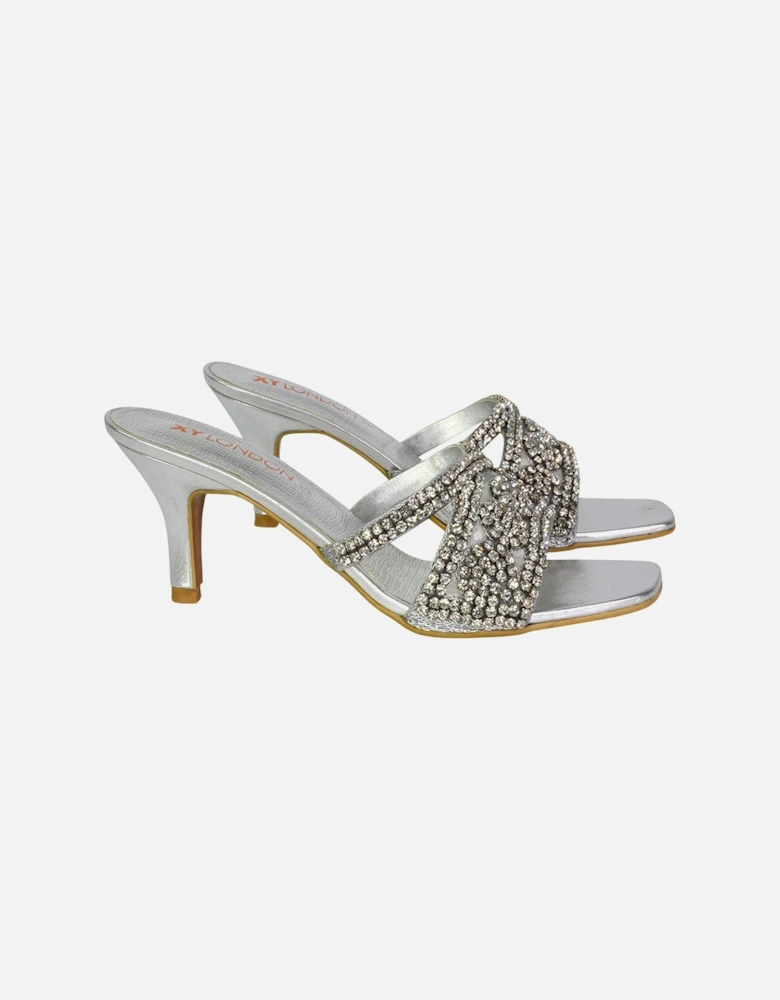 Womens/Ladies Dominica Diamante Mule Sandals