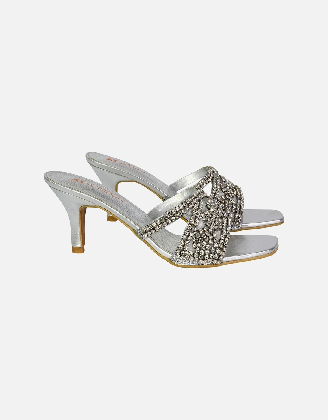 Womens/Ladies Dominica Diamante Mule Sandals