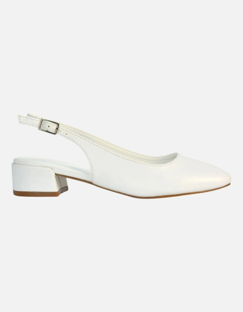 Womens/Ladies Jilly Sling Back Low Block Heel Court Shoes