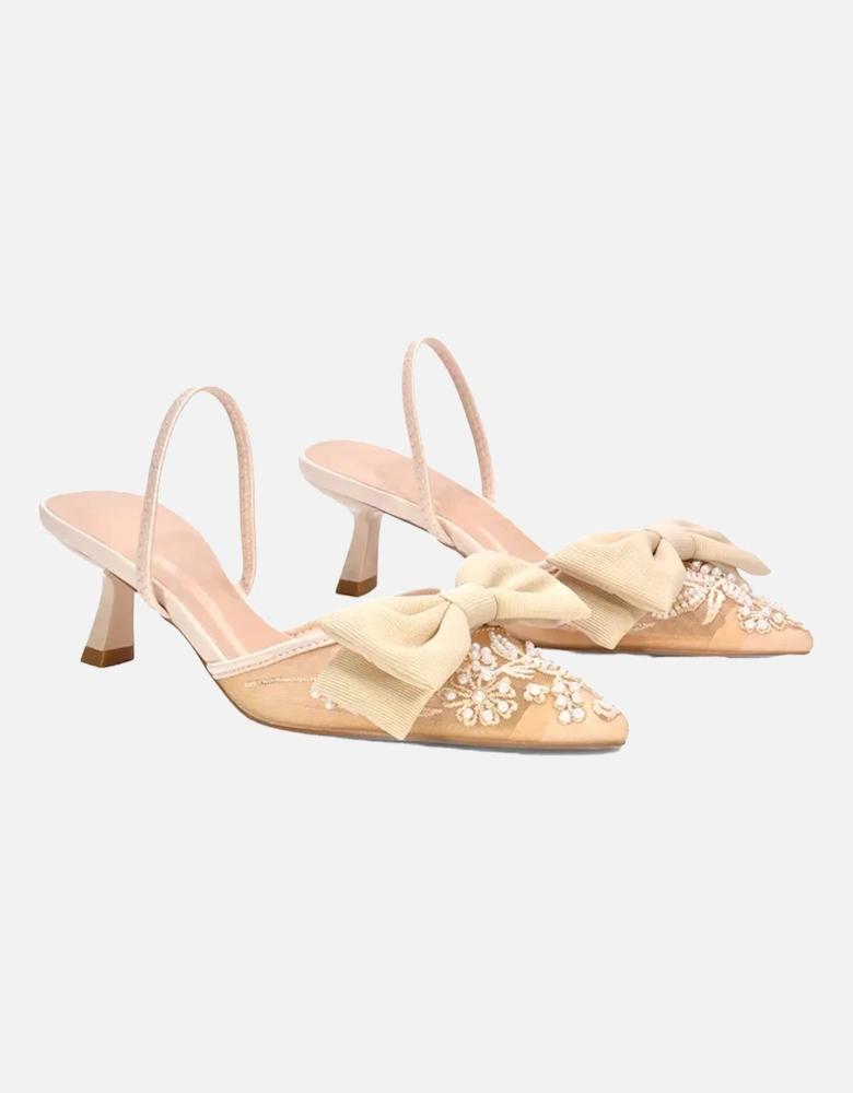 Womens/Ladies Sara Bow Sling Back Embroidered Sandals