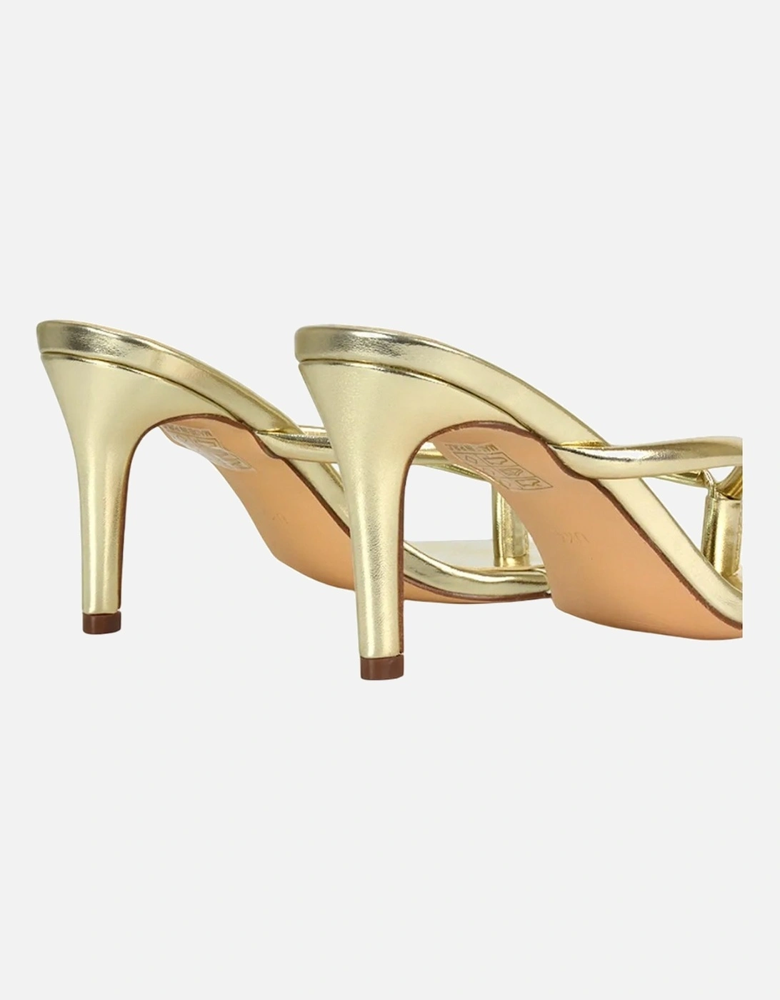 Womens/Ladies Celina Metallic Toe Post Slip-on Stiletto Heel Sandals