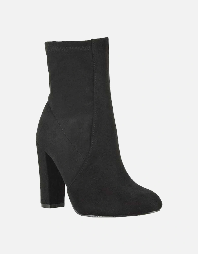 Womens/Ladies Margot Side Zip High Block Heel Ankle Boots