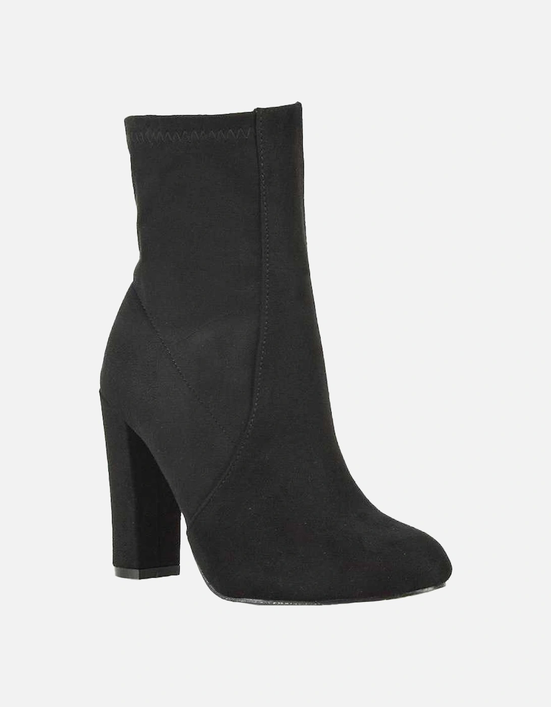 Womens/Ladies Margot Side Zip High Block Heel Ankle Boots, 4 of 3