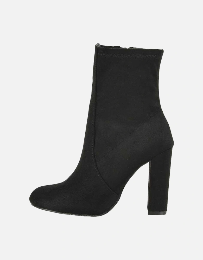 Womens/Ladies Margot Side Zip High Block Heel Ankle Boots