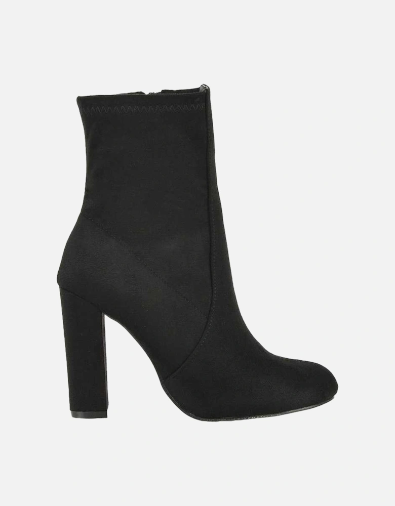 Womens/Ladies Margot Side Zip High Block Heel Ankle Boots