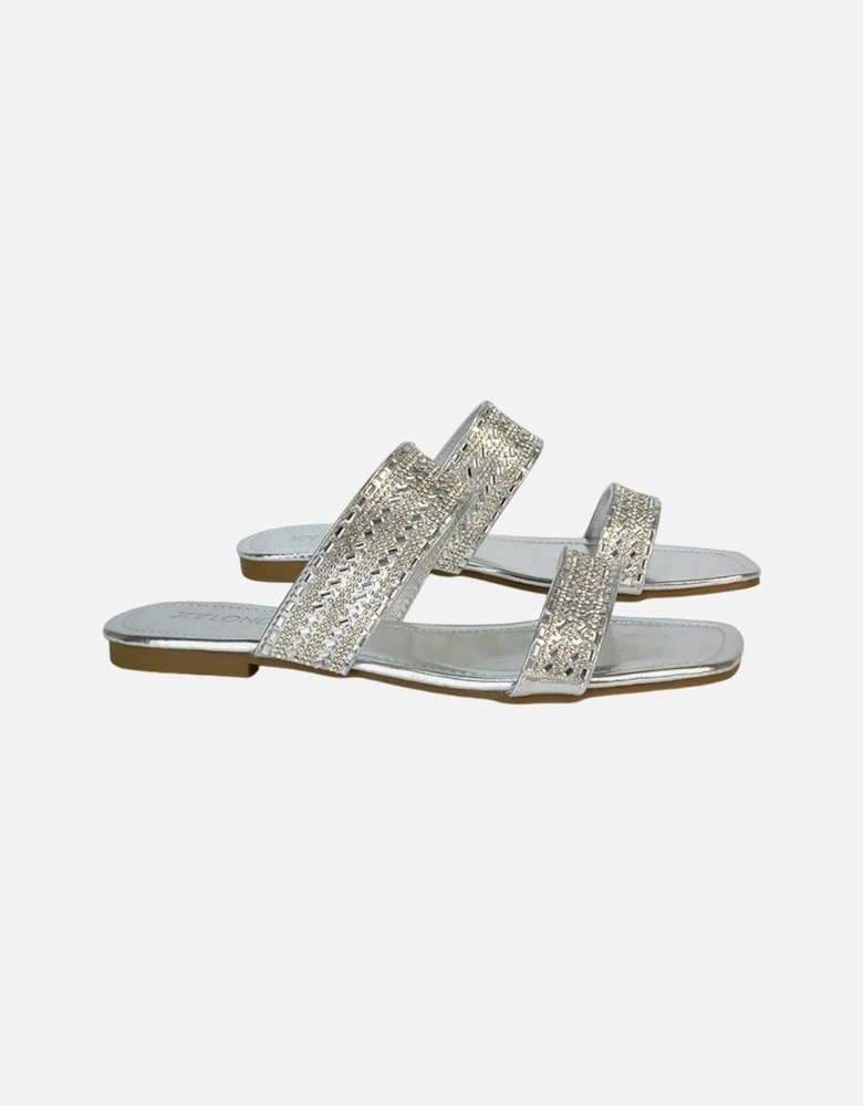 Womens/Ladies Lucy Cork Metallic Slip-on Sliders