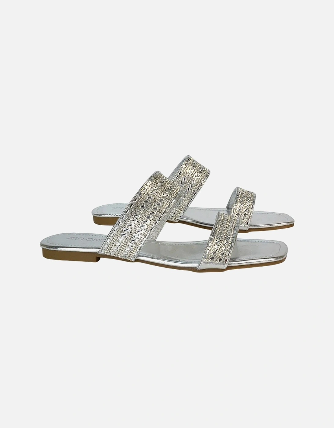 Womens/Ladies Lucy Cork Metallic Slip-on Sliders