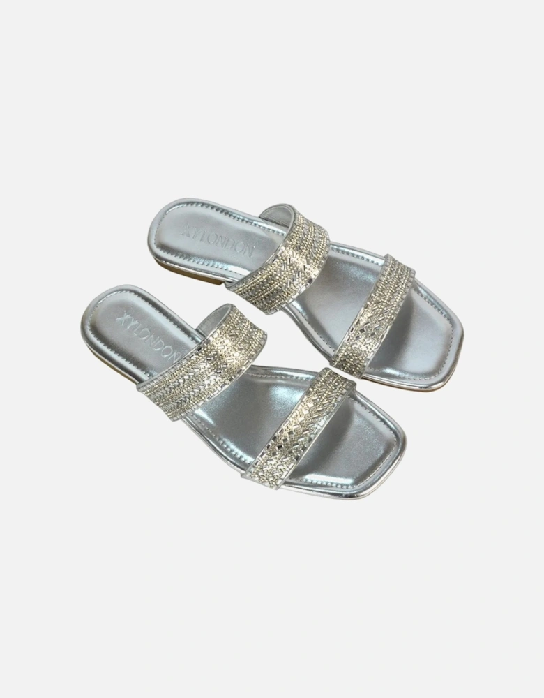 Womens/Ladies Lucy Cork Metallic Slip-on Sliders
