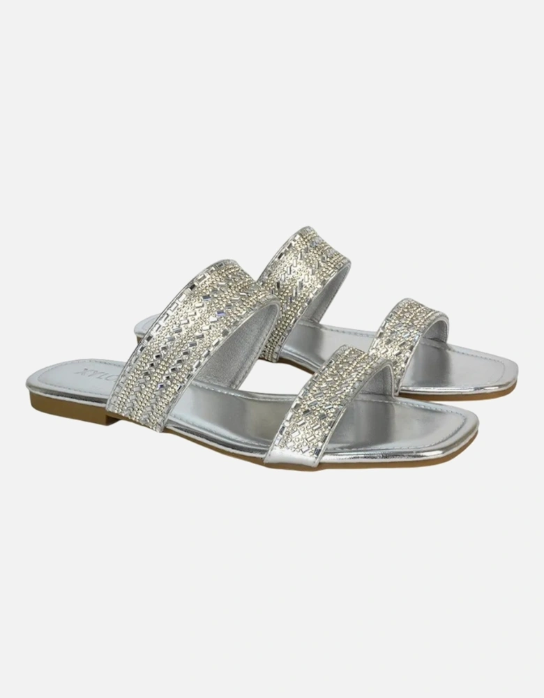 Womens/Ladies Lucy Cork Metallic Slip-on Sliders