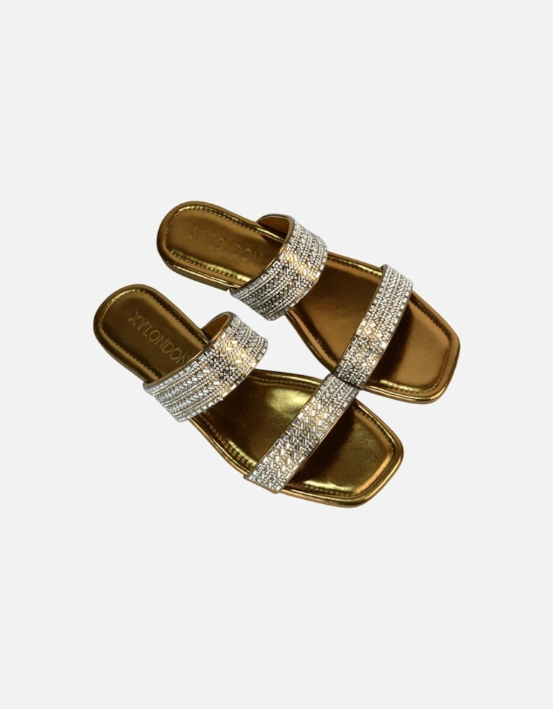 Womens/Ladies Lucy Cork Metallic Slip-on Sliders