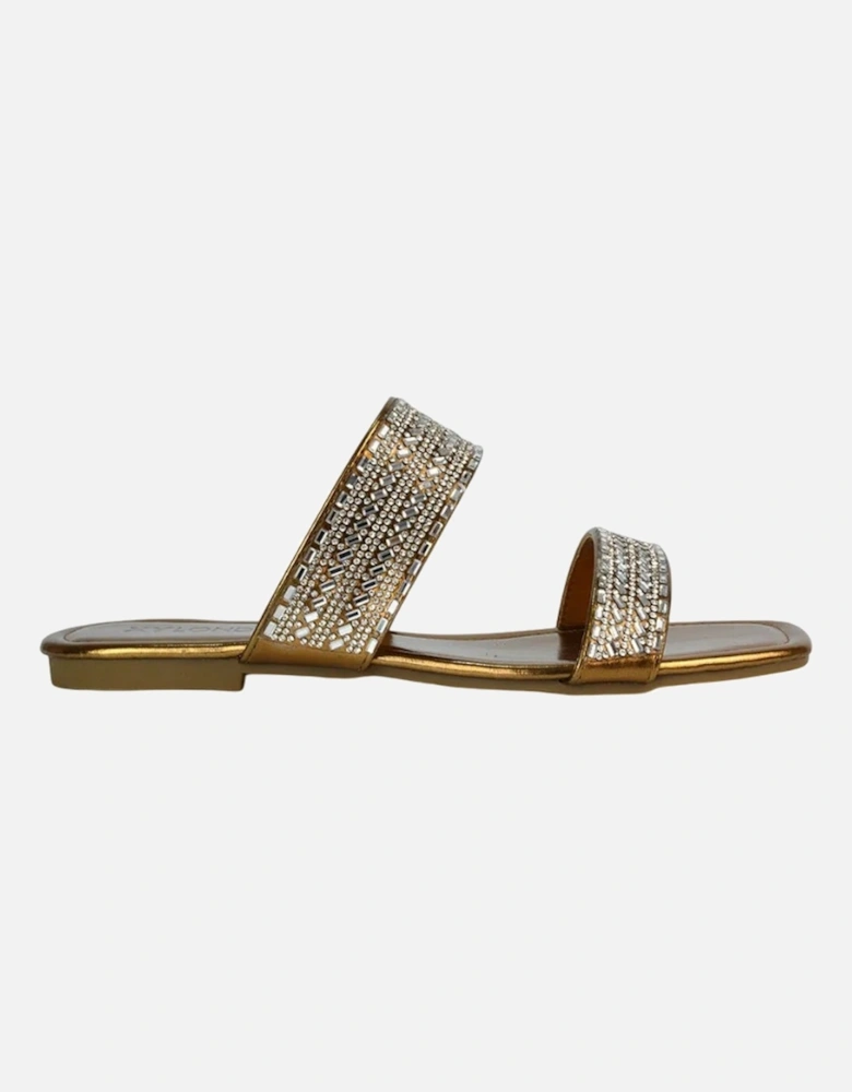 Womens/Ladies Lucy Cork Metallic Slip-on Sliders