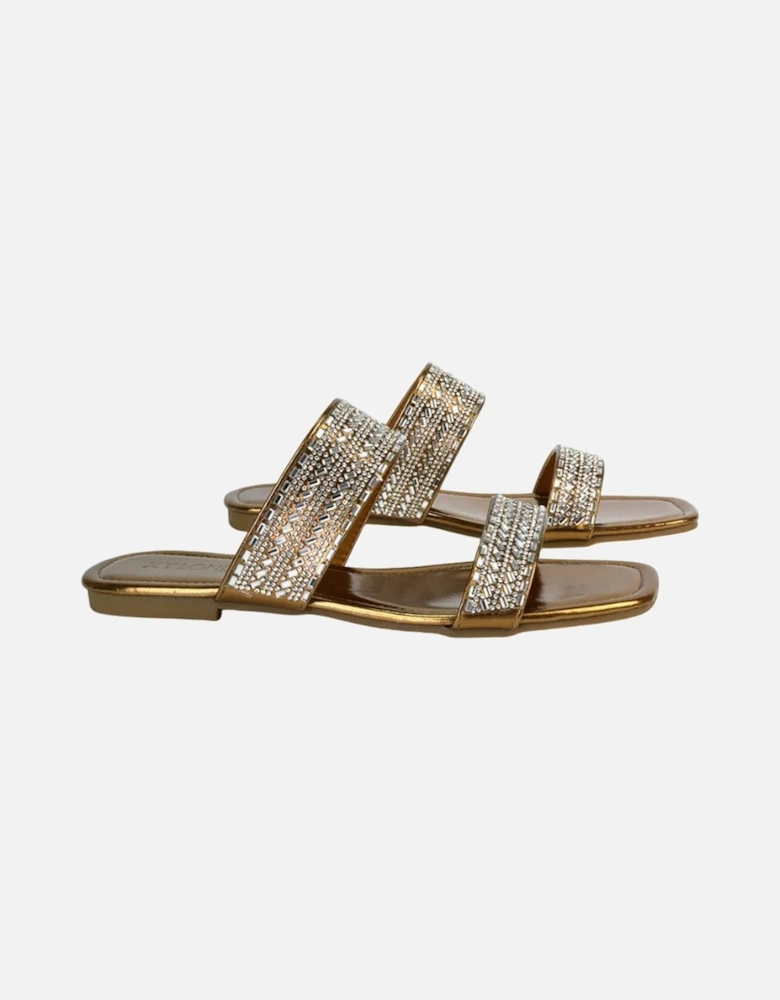 Womens/Ladies Lucy Cork Metallic Slip-on Sliders
