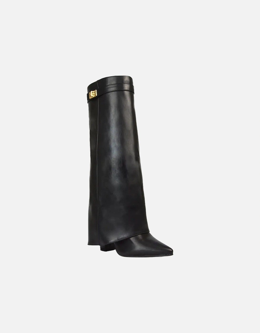 Womens/Ladies Rayna Folded Collar Knee-High Boots