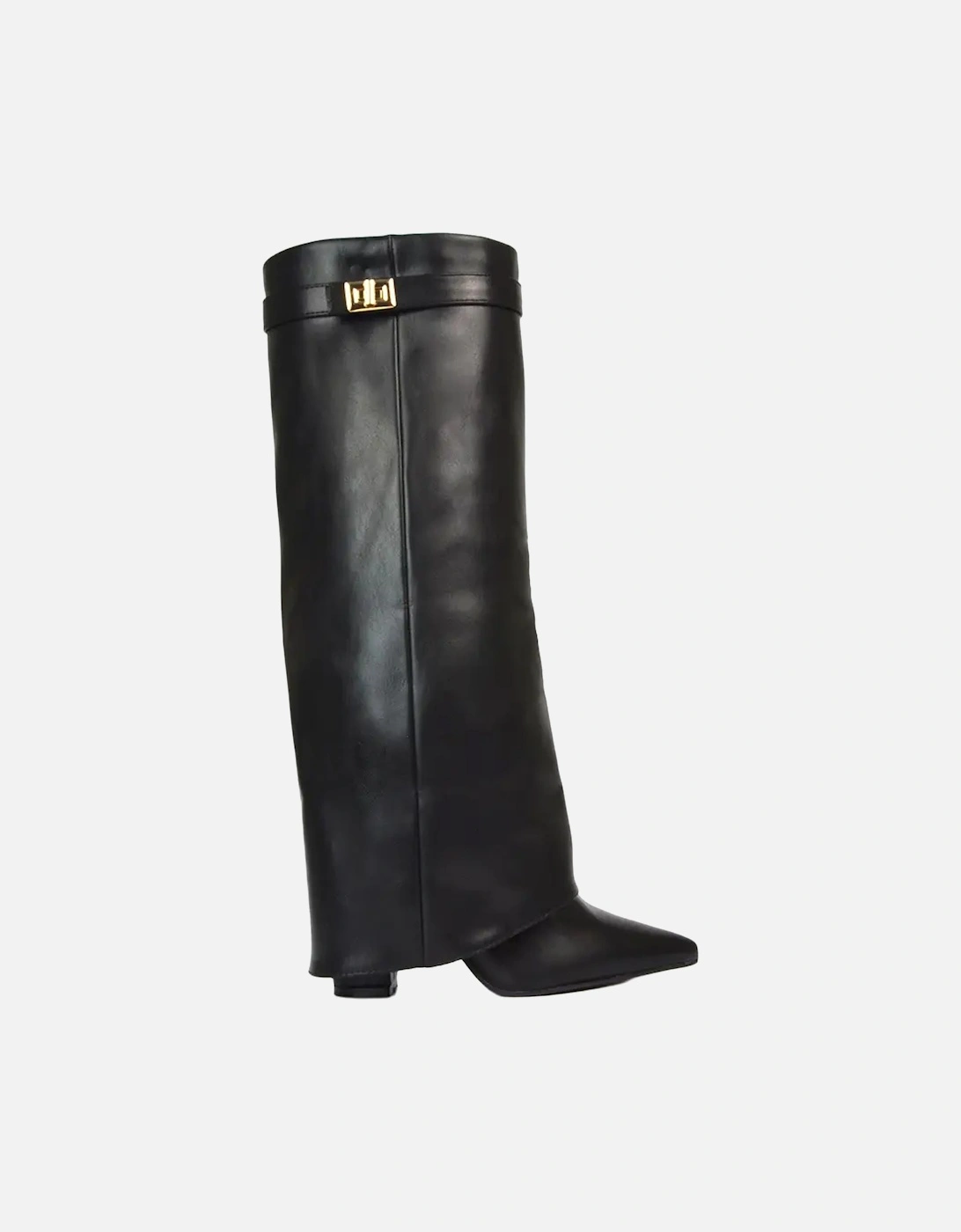 Womens/Ladies Rayna Folded Collar Knee-High Boots