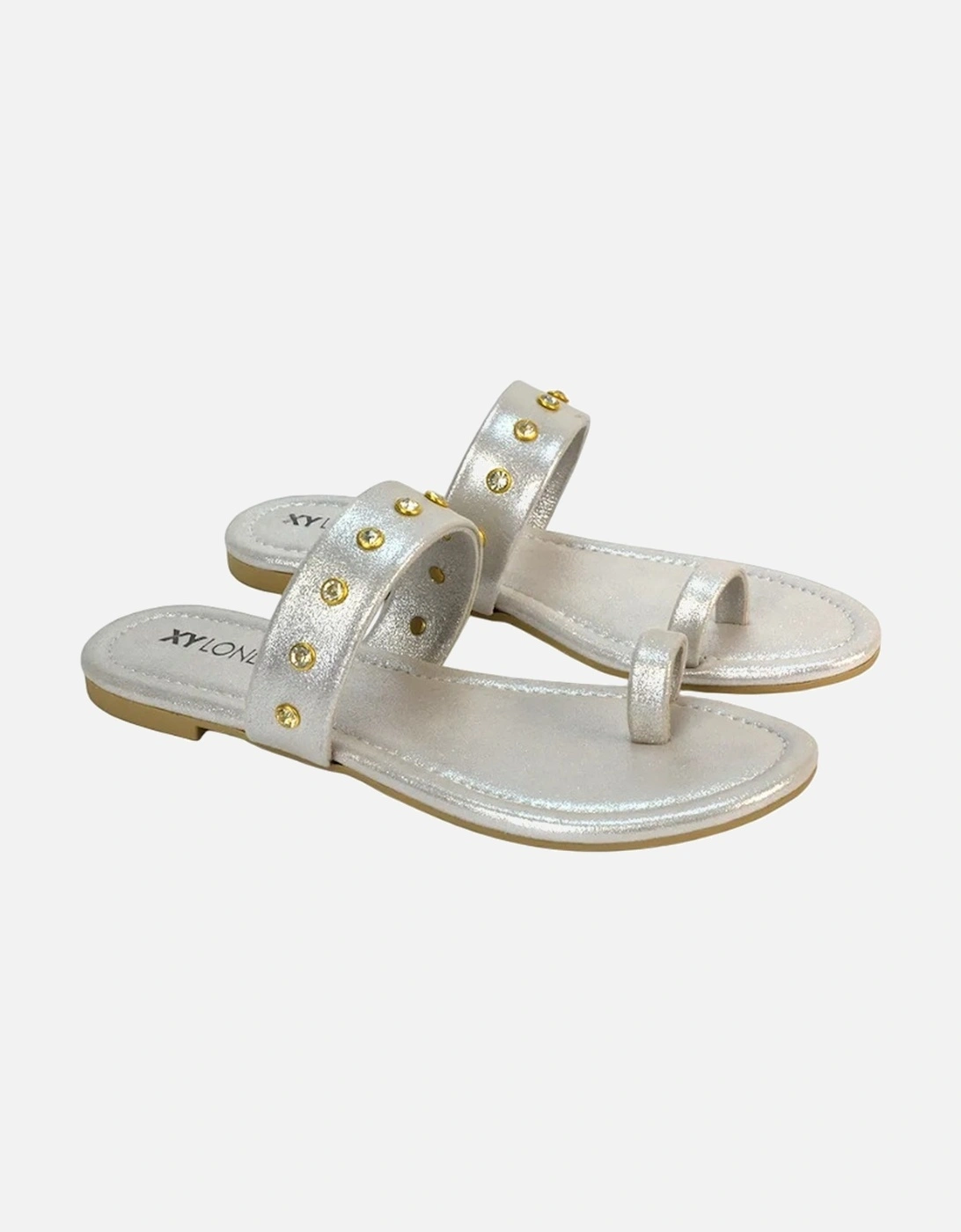 Womens/Ladies Isobel Diamante Leather Sandals