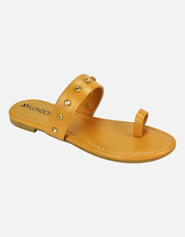 Womens/Ladies Isobel Diamante Leather Sandals