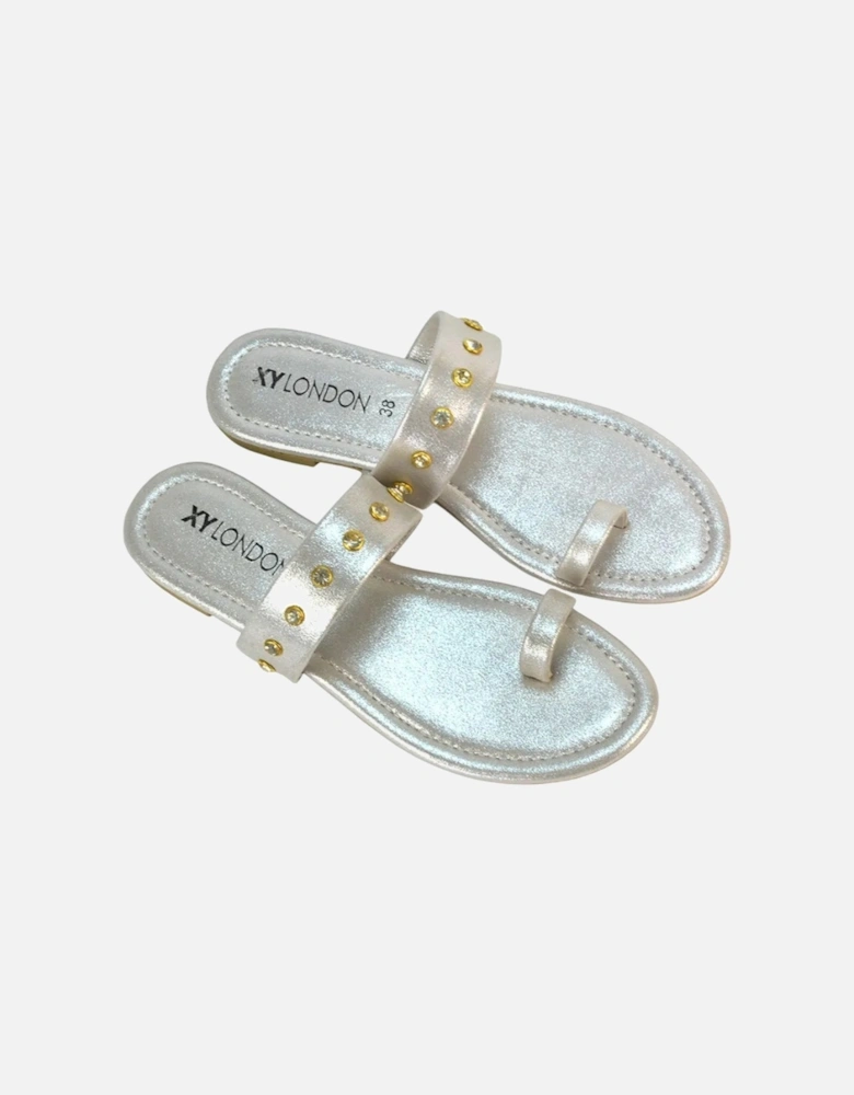 Womens/Ladies Isobel Diamante Leather Sandals