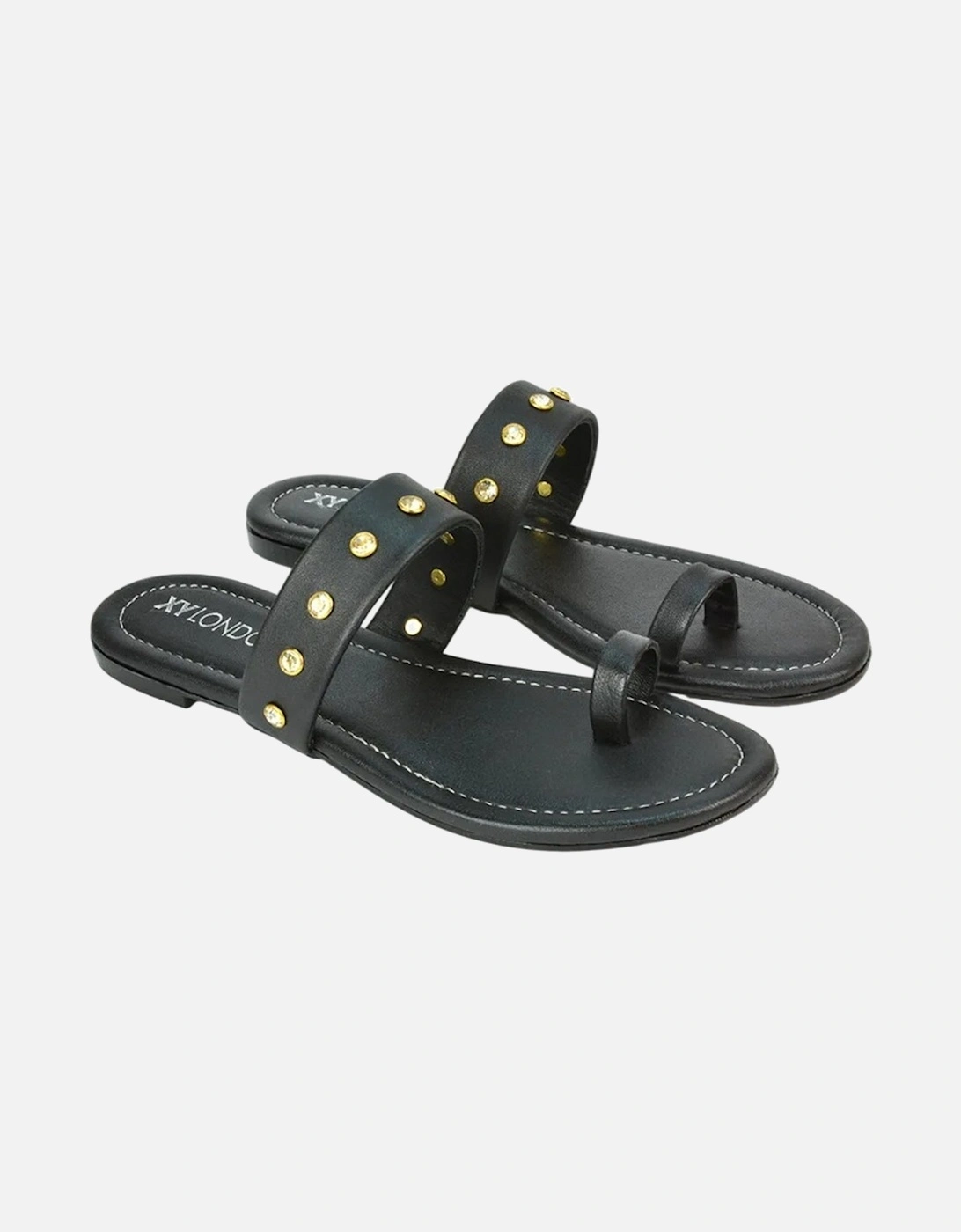 Womens/Ladies Isobel Diamante Leather Sandals